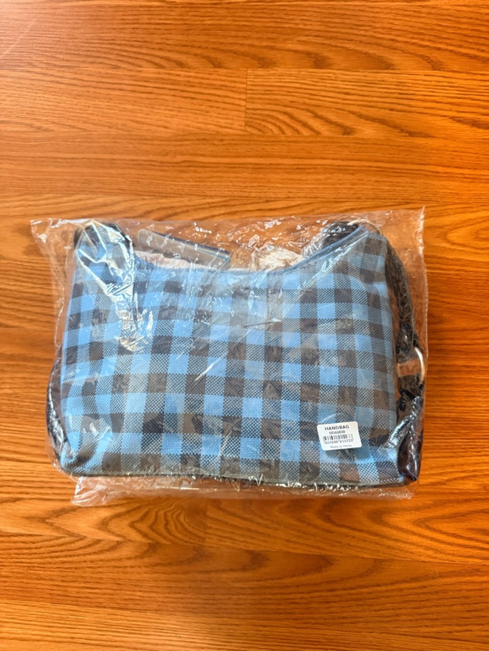 Blue and Black Plaid Shoulder Bag